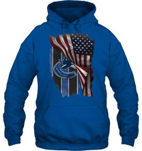 Load image into Gallery viewer, Vancouver Canucks american flag fan shirt