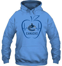 Load image into Gallery viewer, Vancouver Canucks heartbeat teacher apple simpson shirt