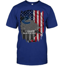 Load image into Gallery viewer, Vancouver Canucks nation american flag ripped shirt