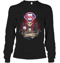 Load image into Gallery viewer, Philadelphia Phillies Jack Skellington shirt