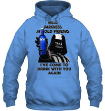 Load image into Gallery viewer, Darth vader loves Skyy Vodka Hello darkness my old friend i've come to drink with you again t shirt