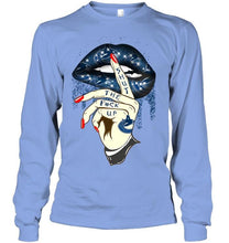 Load image into Gallery viewer, Shut the f ck up sexy Vancouver Canucks glittering lips shirt
