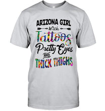 Load image into Gallery viewer, Arizona girl tattoos pretty eyes and thick thighs White T Shirt