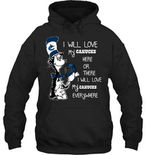 Load image into Gallery viewer, I will love my Vancouver Canucks here or there love everywhere the cat fan simpson shirt