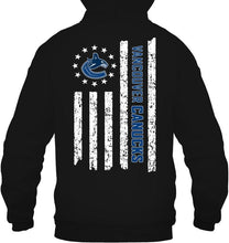 Load image into Gallery viewer, Vancouver Canucks star american flag on back shirt