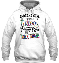Load image into Gallery viewer, Indiana girl tattoos pretty eyes and thick thighs White T Shirt