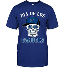 Load image into Gallery viewer, Dia de los Vancouver Canucks sugar skull poco loco shirt