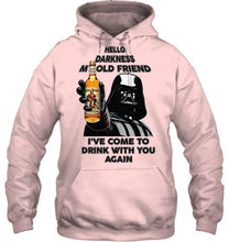 Load image into Gallery viewer, Darth vader loves Captain Morgan Rum Hello darkness my old friend i've come to drink with you again t shirt