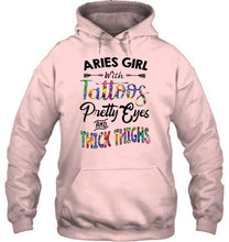 Load image into Gallery viewer, Aries girl with tattoos pretty eyes and thick thighs Ash T Shirt