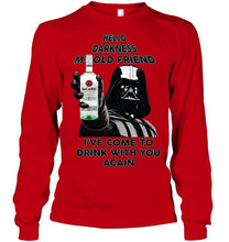Load image into Gallery viewer, Darth vader loves Bacardi Rum Hello darkness my old friend i've come to drink with you again t shirt