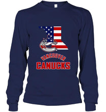 Load image into Gallery viewer, Vancouver Canucks British Columbia 4th July independence day american flag shirt