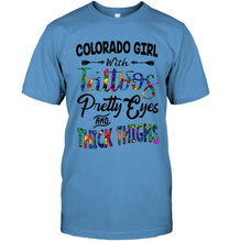 Load image into Gallery viewer, Colorado girl tattoos pretty eyes and thick thighs White T Shirt