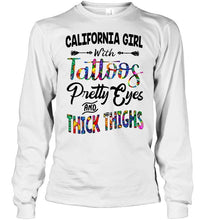 Load image into Gallery viewer, california girl tattoos pretty eyes and thick thighs White T Shirt