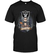 Load image into Gallery viewer, Oakland Raiders Jack Skellington shirt