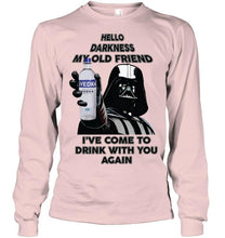 Load image into Gallery viewer, Darth vader loves Svedka Vodka Hello darkness my old friend i've come to drink with you again t shirt