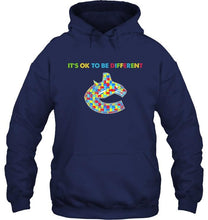 Load image into Gallery viewer, Vancouver Canucks autism It's okie to be different t shirt