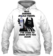 Load image into Gallery viewer, Darth vader loves Svedka Vodka Hello darkness my old friend i've come to drink with you again t shirt