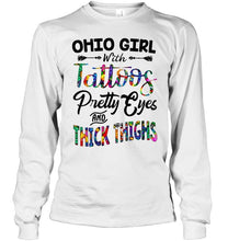 Load image into Gallery viewer, Ohio girl tattoos pretty eyes and thick thighs White T Shirt