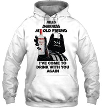 Load image into Gallery viewer, Darth vader loves Smirnoff Vodka Hello darkness my old friend i've come to drink with you again t shirt