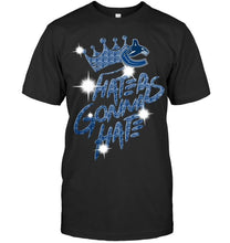 Load image into Gallery viewer, Vancouver Canucks crown haters gonna hate glitter pattern t shirt