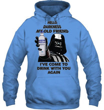 Load image into Gallery viewer, Darth vader loves Svedka Vodka Hello darkness my old friend i've come to drink with you again t shirt