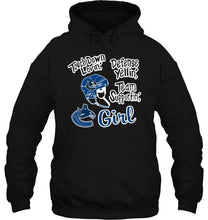 Load image into Gallery viewer, touch down lovin defense yellin team supportin Vancouver Canucks girl shirt