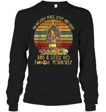Load image into Gallery viewer, I'm Mostly Peace Love And Light And A Little Go Yoga Tattoo T Shirt