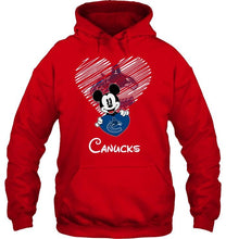 Load image into Gallery viewer, Mickey loves Vancouver Canucks fan shirt