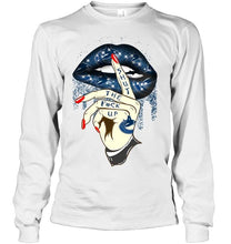 Load image into Gallery viewer, Shut the f ck up sexy Vancouver Canucks glittering lips shirt