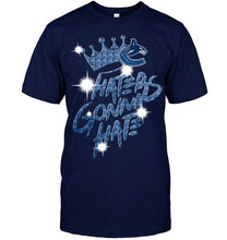 Load image into Gallery viewer, Vancouver Canucks crown haters gonna hate glitter pattern t shirt