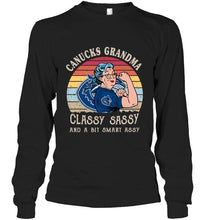 Load image into Gallery viewer, Vancouver Canucks strong grandma classy sassy and a bit smart asy retro art t shirt