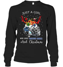 Load image into Gallery viewer, Just a girl who love Vancouver Canucks and christmas fan shirt