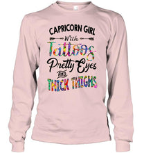 Load image into Gallery viewer, Capricorn girl with tattoos pretty eyes and thick thighs Ash T Shirt