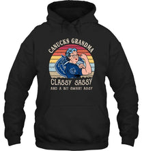 Load image into Gallery viewer, Vancouver Canucks strong grandma classy sassy and a bit smart asy retro art t shirt