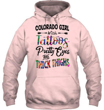 Load image into Gallery viewer, Colorado girl tattoos pretty eyes and thick thighs White T Shirt