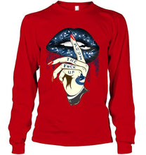 Load image into Gallery viewer, Shut the f ck up sexy Vancouver Canucks glittering lips shirt