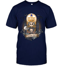 Load image into Gallery viewer, Edmonton Oilers Jack Skellington shirt