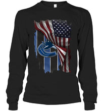 Load image into Gallery viewer, Vancouver Canucks american flag fan shirt