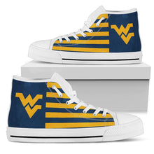 Load image into Gallery viewer, American Flag West Virginia Mountaineers High Top Shoes