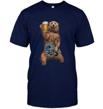 Load image into Gallery viewer, Vancouver Canucks Beer drinking bear shirt