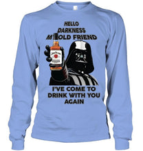Load image into Gallery viewer, Darth vader loves Jim Beam Bourbon Hello darkness my old friend i've come to drink with you again t shirt