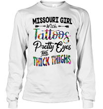 Load image into Gallery viewer, Missouri girl tattoos pretty eyes and thick thighs White T Shirt