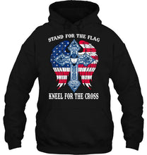 Load image into Gallery viewer, Stand for flag kneel for cross Vancouver Canucks jesus cross american flag wings shirt