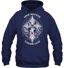 Load image into Gallery viewer, One nation under god Vancouver Canucks jesus cross T Shirt