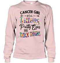 Load image into Gallery viewer, Cancer girl with tattoos pretty eyes and thick thighs Ash T Shirt