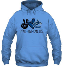 Load image into Gallery viewer, Peace love Vancouver Canucks fan t shirt