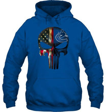 Load image into Gallery viewer, Vancouver Canucks skull american flag shirt