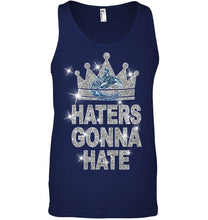 Load image into Gallery viewer, Vancouver Canucks king haters gonna hate crown glitter pattern t shirt