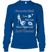 Load image into Gallery viewer, Canucks Girl I am who I am your approval isn't needed Vancouver Canucks fan high heel glittering shirt