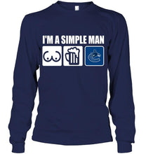 Load image into Gallery viewer, I'm simple man loves bobs beer Vancouver Canucks fan shirt